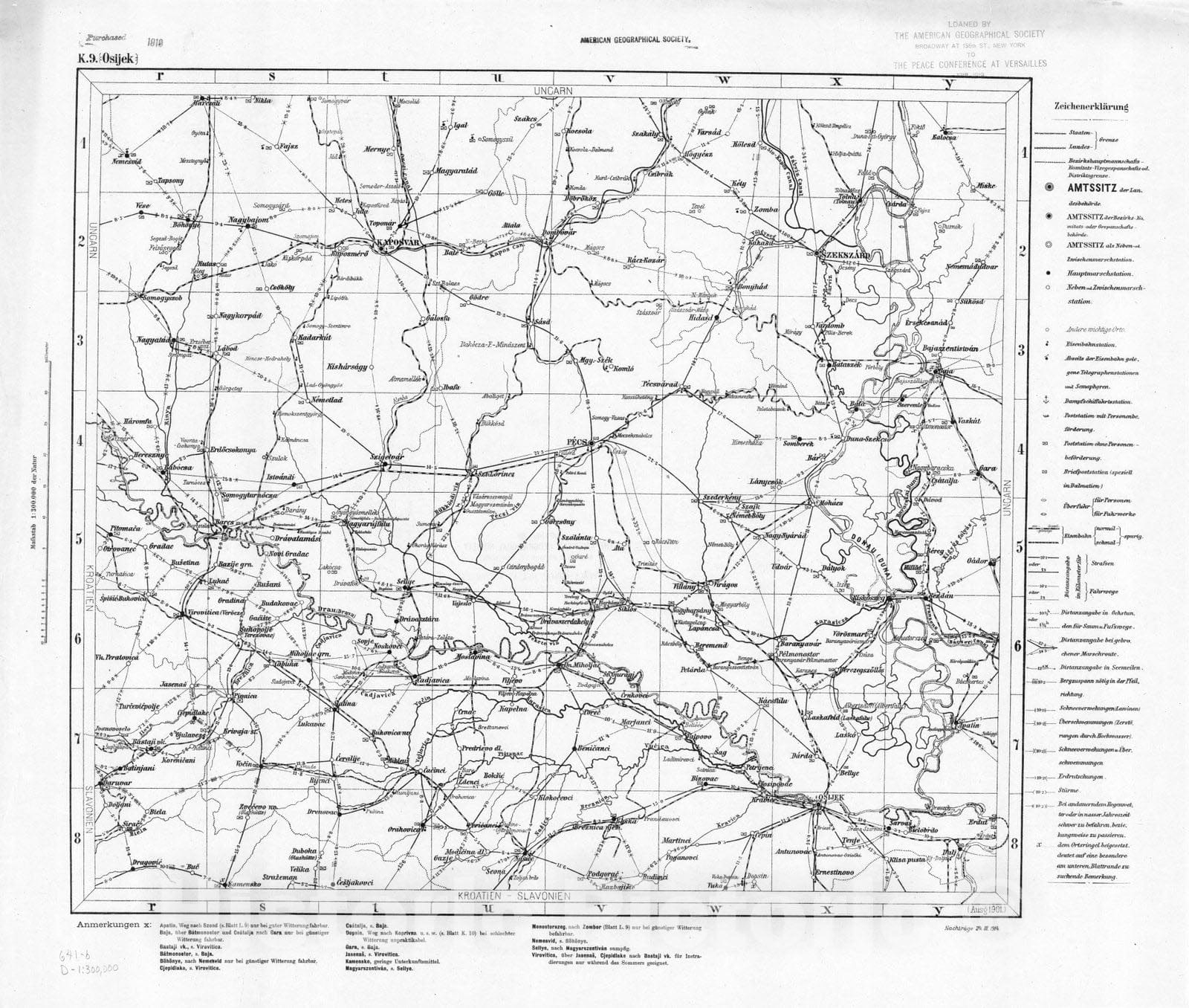 Map : Austria and Hungary 1877 10, Militar-Marschroutenkarte der osterreichisch-ungarischen Monarchie , Antique Vintage Reproduction