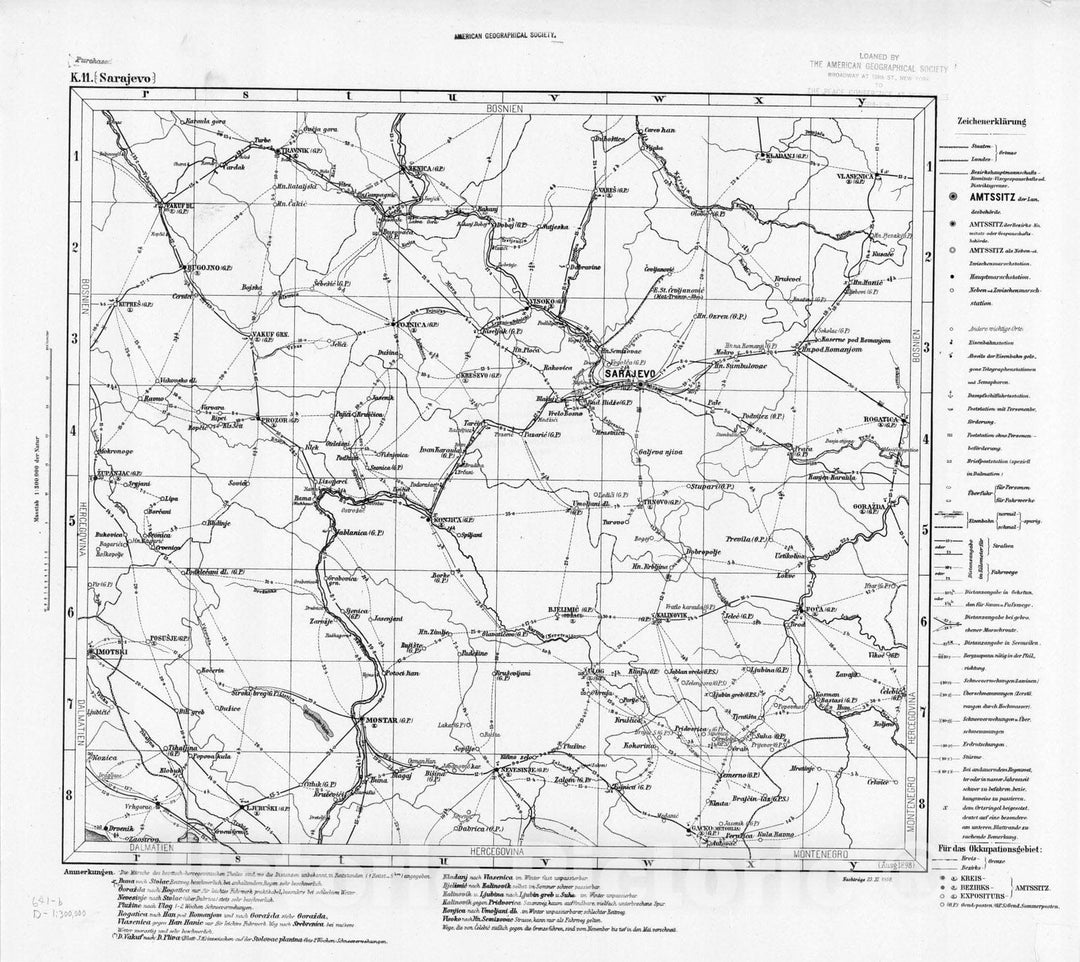 Map : Austria and Hungary 1877 13, Militar-Marschroutenkarte der osterreichisch-ungarischen Monarchie , Antique Vintage Reproduction