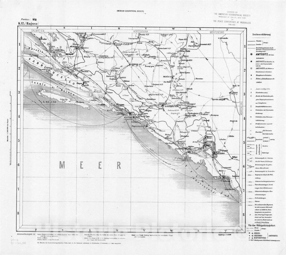 Map : Austria and Hungary 1877 14, Militar-Marschroutenkarte der osterreichisch-ungarischen Monarchie , Antique Vintage Reproduction