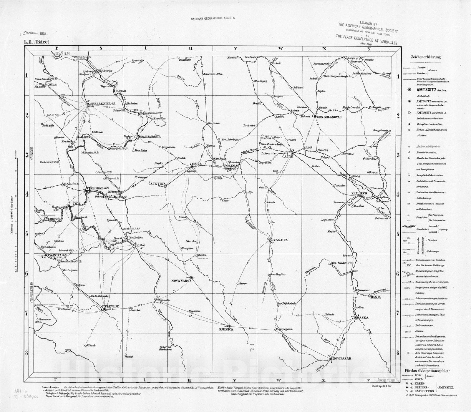 Map : Austria and Hungary 1877 21, Militar-Marschroutenkarte der osterreichisch-ungarischen Monarchie , Antique Vintage Reproduction