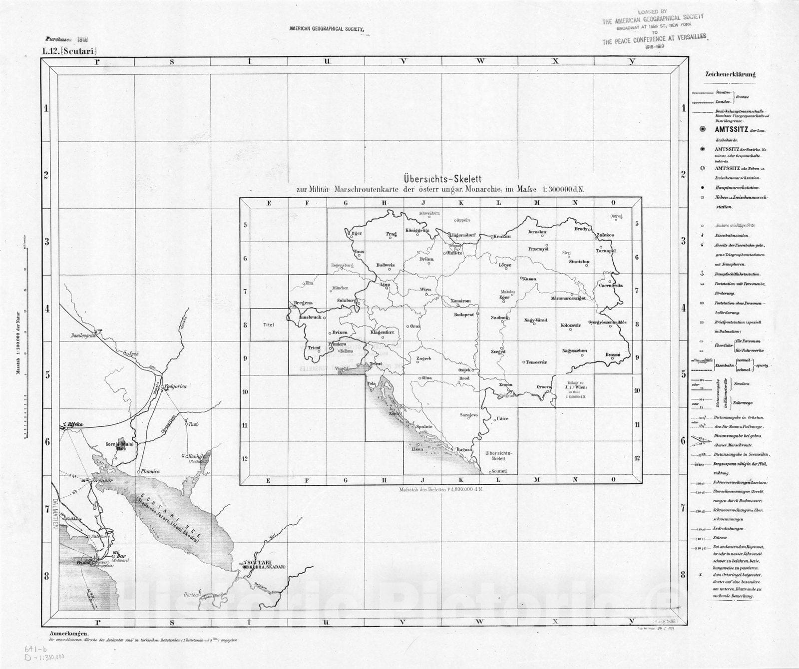 Map : Austria and Hungary 1877 22, Militar-Marschroutenkarte der osterreichisch-ungarischen Monarchie , Antique Vintage Reproduction