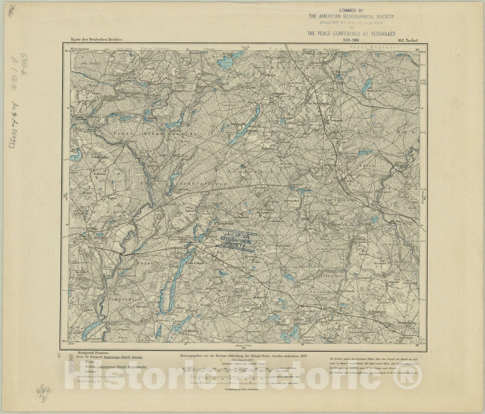 Map : Tuchel, Germany 1911, Karte des Deutschen Reiches , Antique Vintage Reproduction