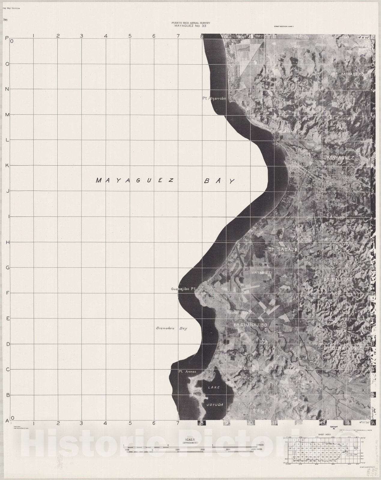 Map : Puerto Rico 1940 7, Puerto Rico aerial survey , Antique Vintage Reproduction