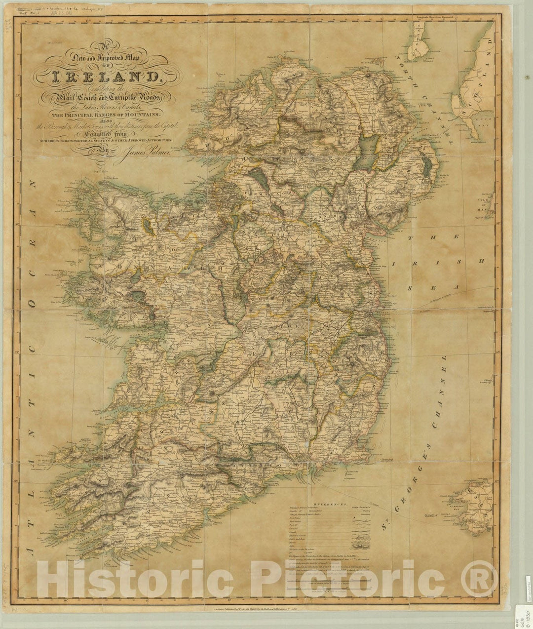 Map : Ireland 1830, Antique Vintage Reproduction