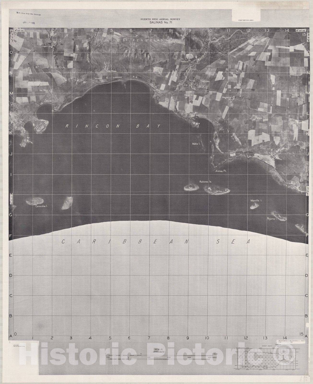 Map : Puerto Rico 1940 31, Puerto Rico aerial survey , Antique Vintage Reproduction