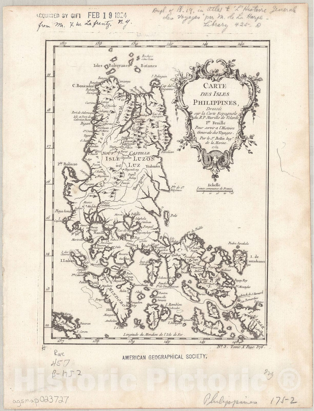 Map : Philippines 1752 2, Carte des Isles Philippines , Antique Vintage Reproduction