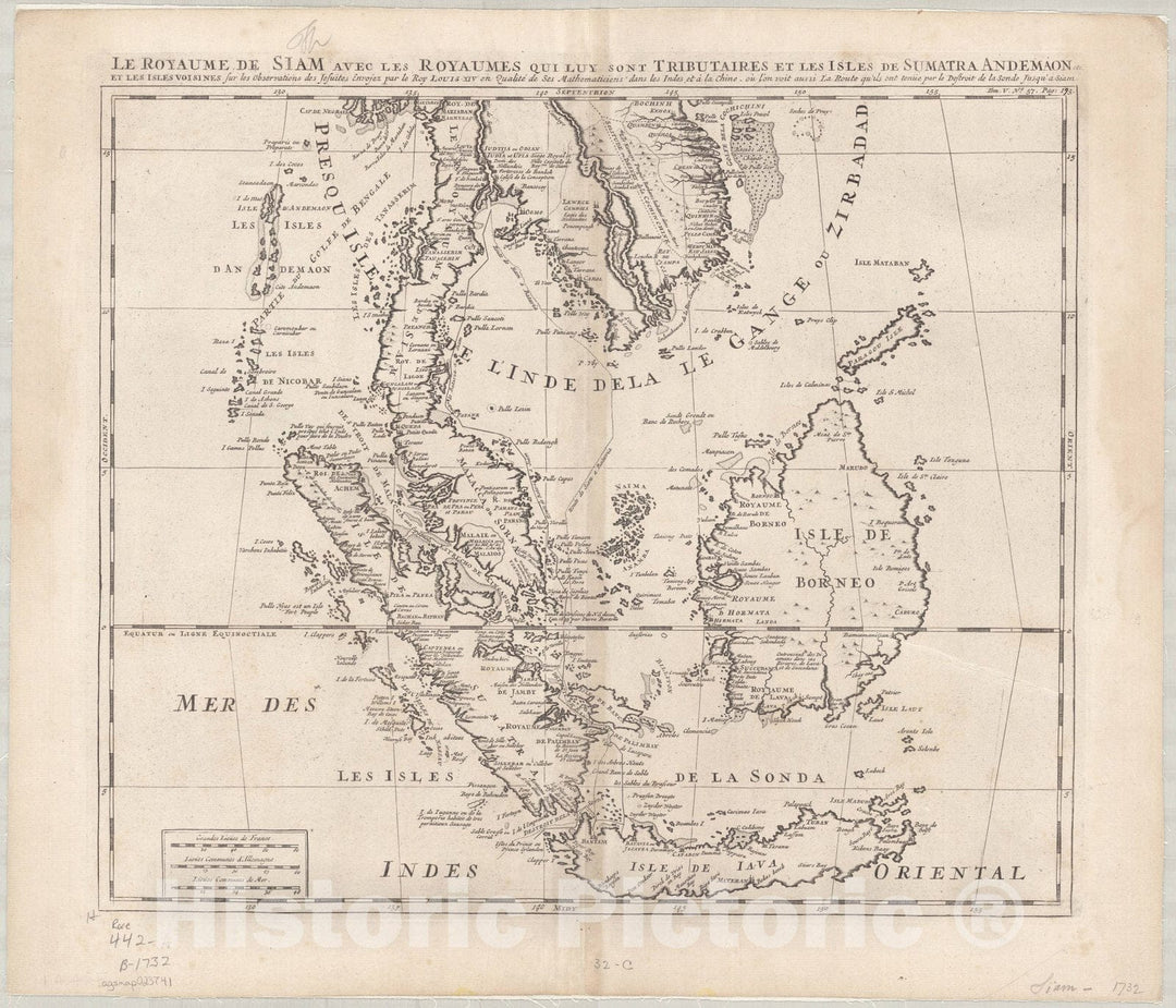 Map : Southeast Asia 1708, Antique Vintage Reproduction