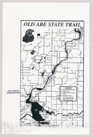 Map : Old Abe State Trail, Wisconsin , [Wisconsin state parks , forests, recreation areas & trails maps], Antique Vintage Reproduction
