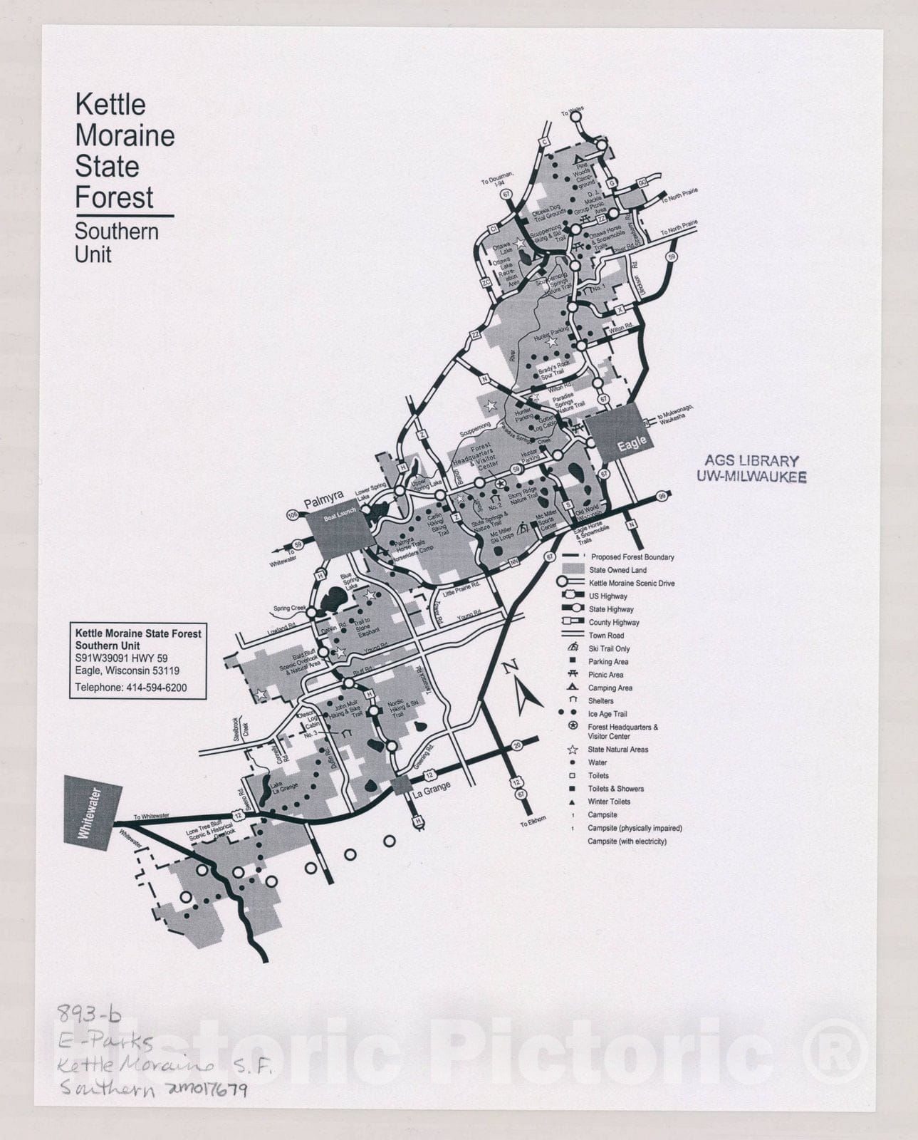 Map : Kettle Moraine State Forest, Southern Unit, Wisconsin , [Wisconsin state parks , forests, recreation areas & trails maps], Antique Vintage Reproduction