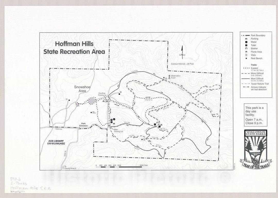 Map : Hoffman Hills State Recreation Area, Wisconsin , [Wisconsin state parks , forests, recreation areas & trails maps], Antique Vintage Reproduction