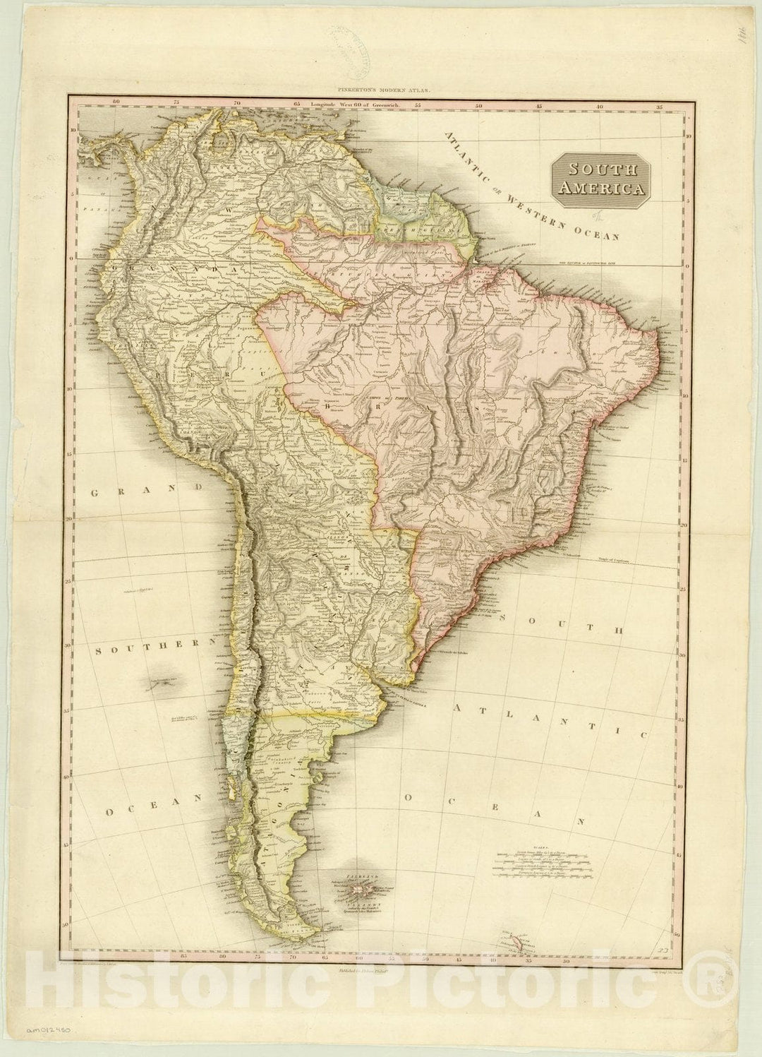 Map : South America 1818, South America , Antique Vintage Reproduction