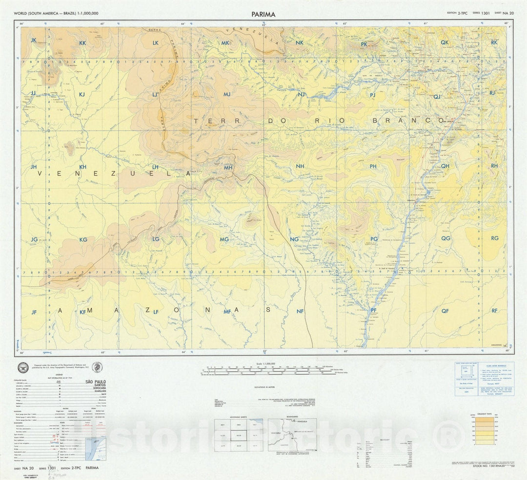 Map : Parima, Brazil 1960, World, South America 1:1,000,000 Parima, Antique Vintage Reproduction