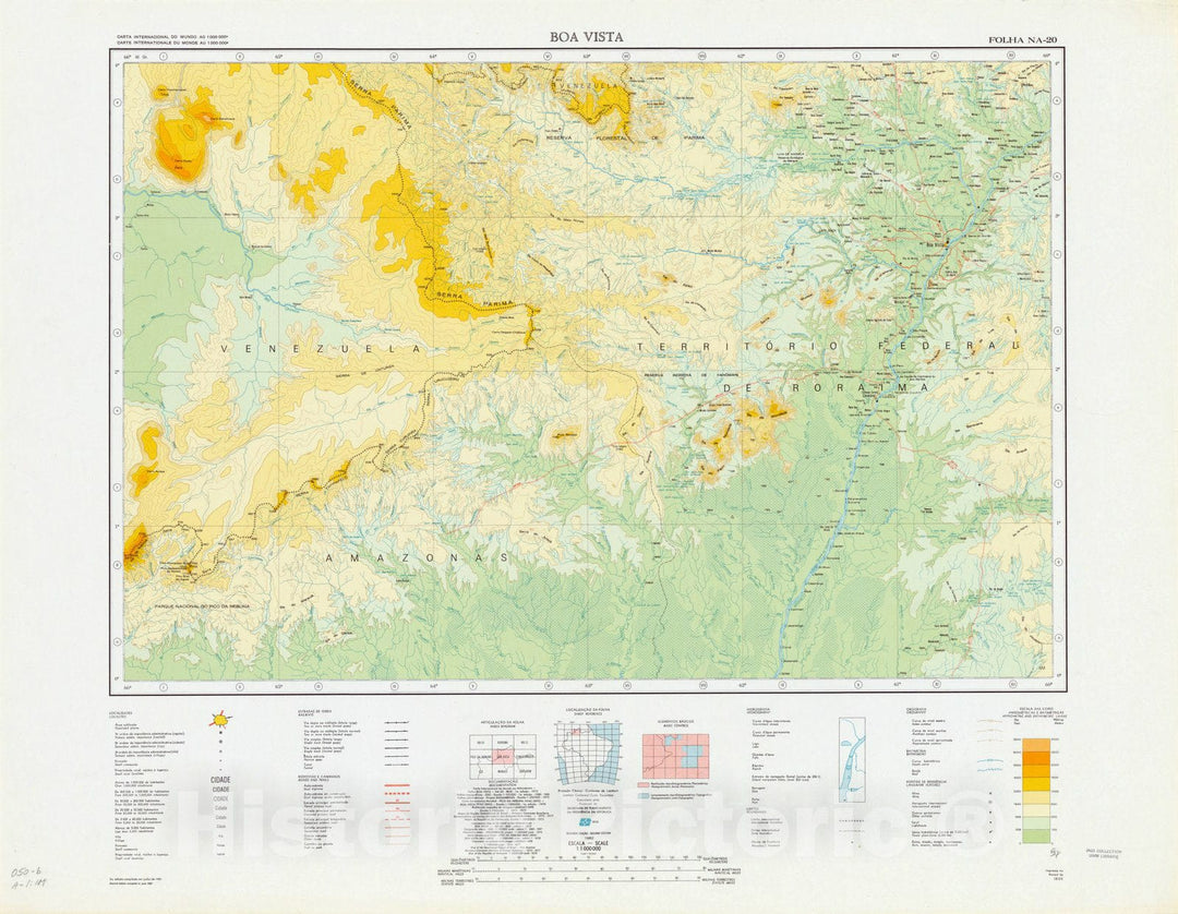 Map : Boa Vista, Brazil 1981, South America 1:1,000,000 Boa Vista, Antique Vintage Reproduction