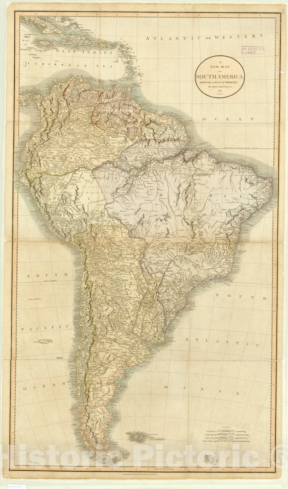 Map : South America 1807, A new map of South America : from the latest authorities , Antique Vintage Reproduction