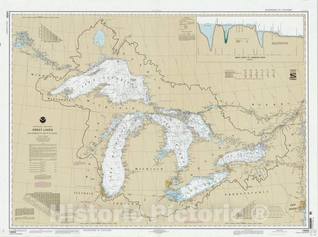 Map : Great Lakes 2002 1, United States--Great Lakes, Great Lakes, Lake Champlain to Lake of the Woods , Antique Vintage Reproduction