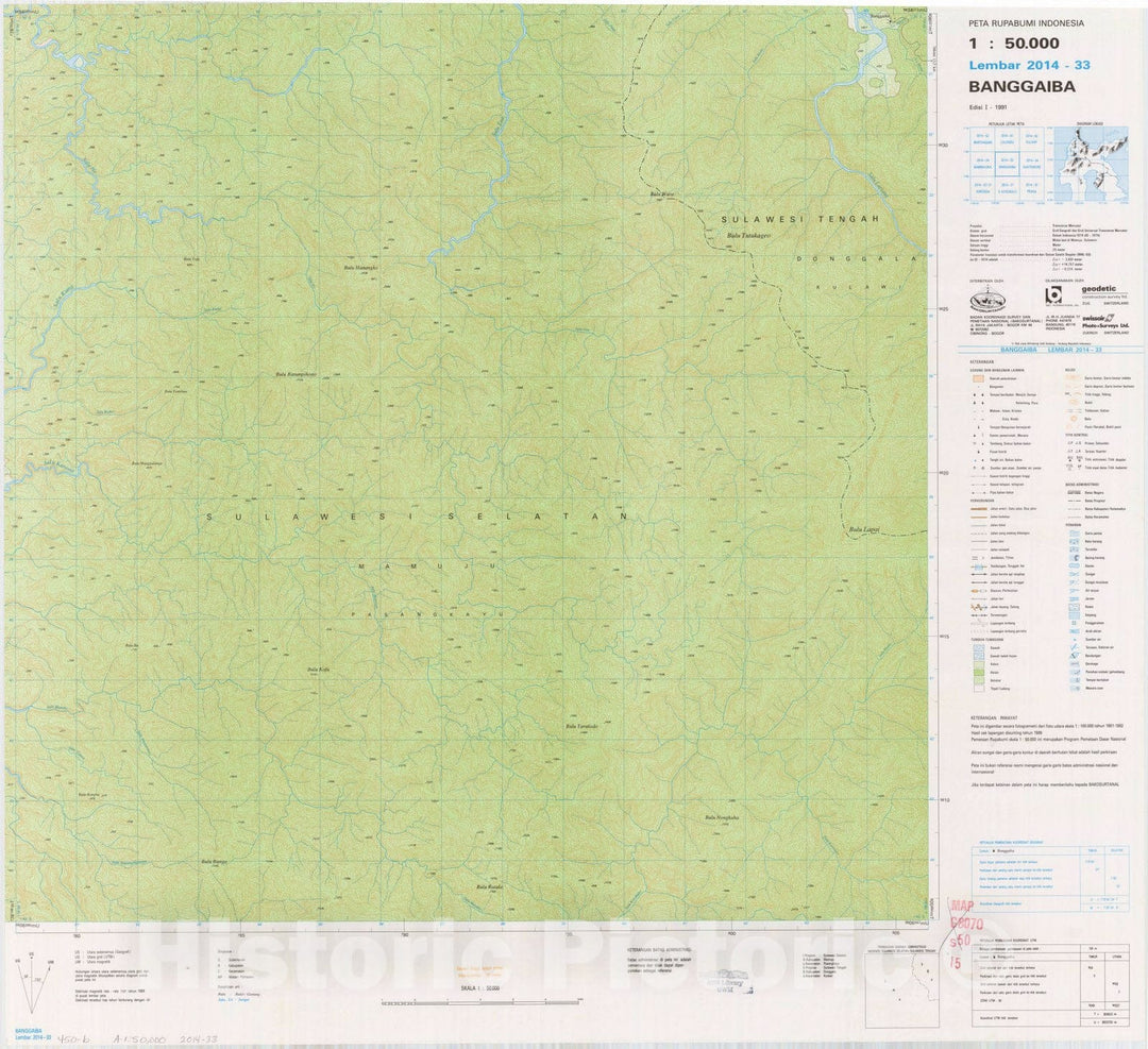 Map : Banggaiba, Indonesia 1991, Peta rupabumi Indonesia, 1:50,000 , Antique Vintage Reproduction