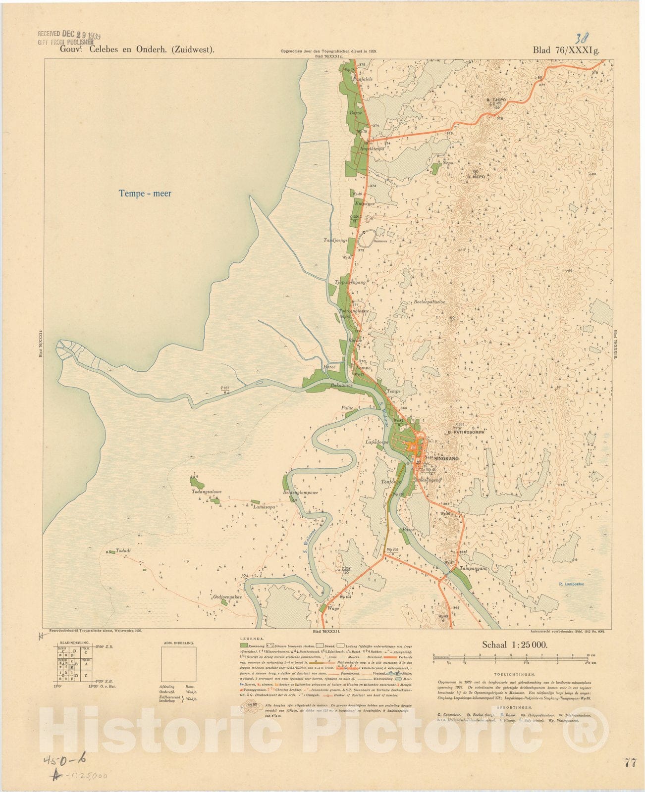 Map : Lombok, Indonesia 1930 1, Gouvt. Celebes en Onderh. (Zuidwest)., Antique Vintage Reproduction