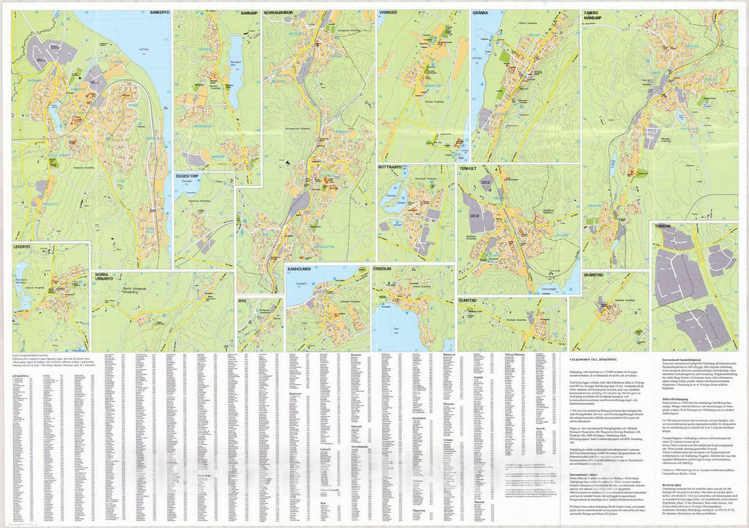 Map : Jou0308nkou0308pings, Sweden 1995 1, Jonkopings kommun turist-och informationskarta , Antique Vintage Reproduction