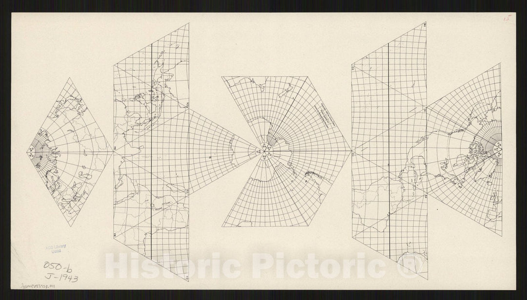 Map : World map 1943 12, Likaglobe , Antique Vintage Reproduction