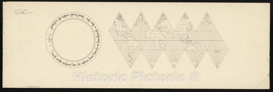 Map : World map 1943 19, Likaglobe , Antique Vintage Reproduction