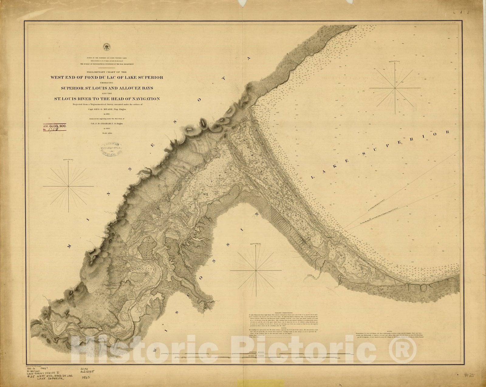 Map : Lake Survey Charts 1, Antique Vintage Reproduction