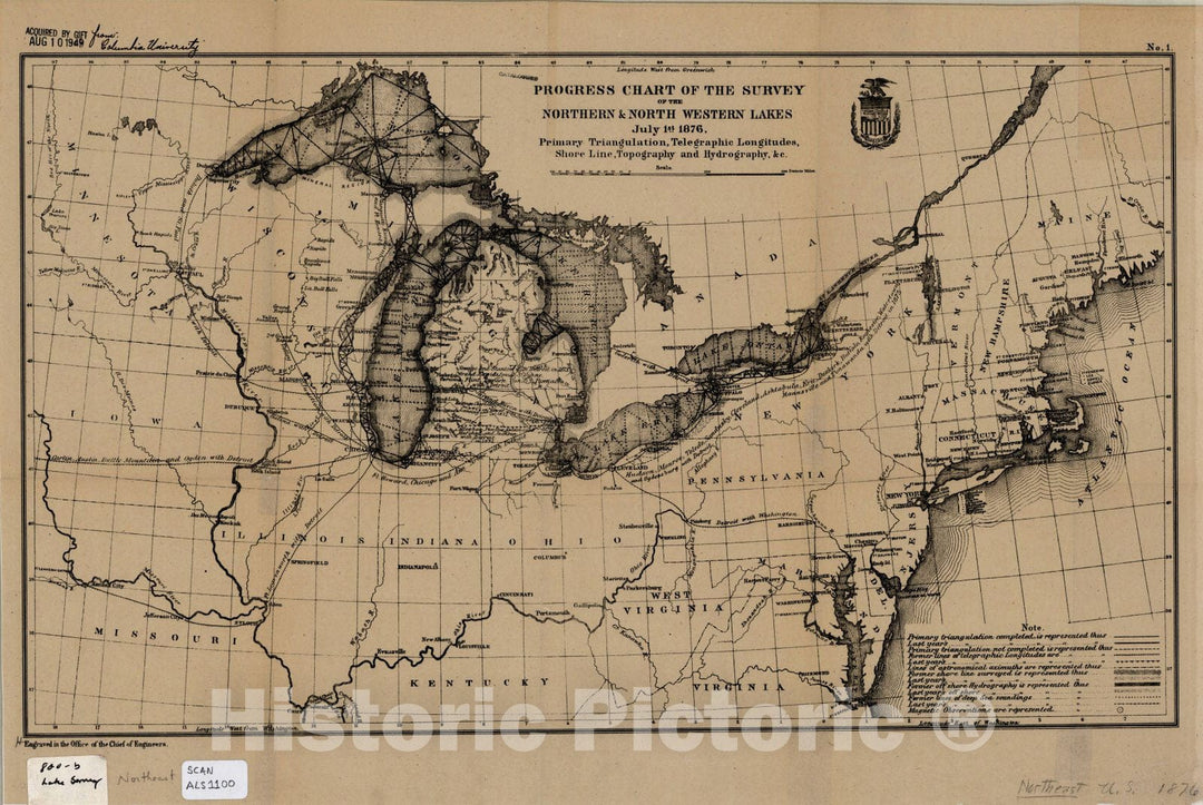 Map : Lake Survey Charts 2, Antique Vintage Reproduction