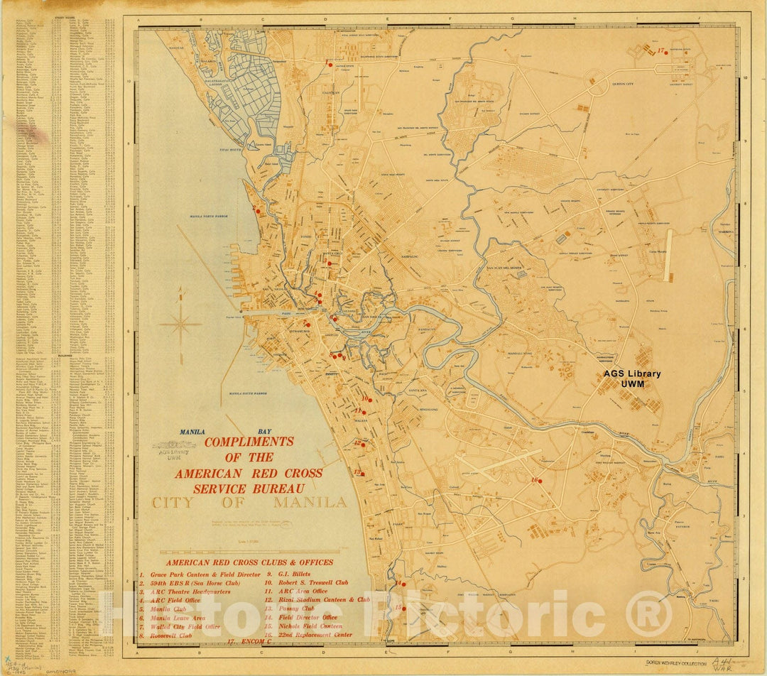 Map : Manila, Philippines 1945, City of Manila , Antique Vintage Reproduction