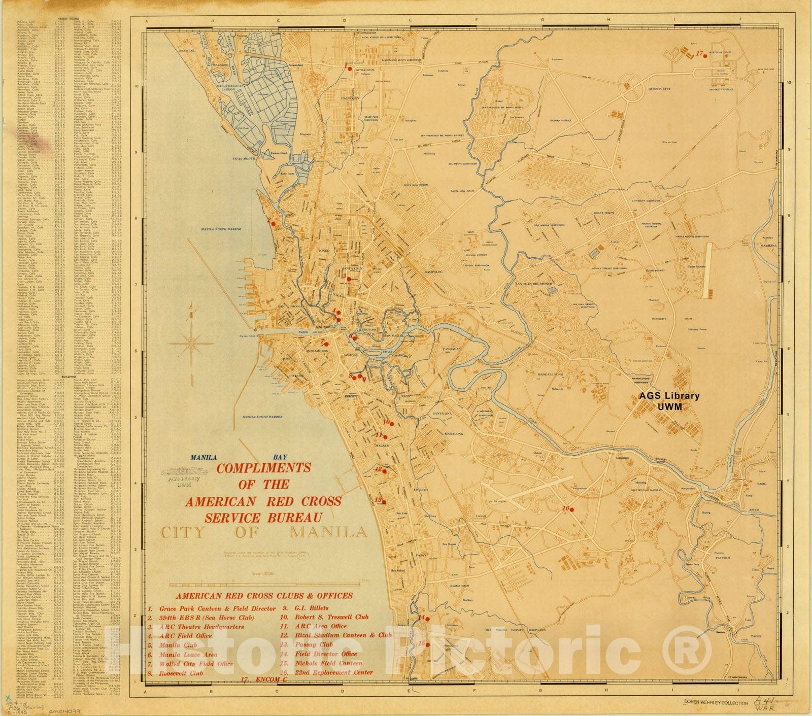 Map : Manila, Philippines 1945, City of Manila , Antique Vintage Reproduction