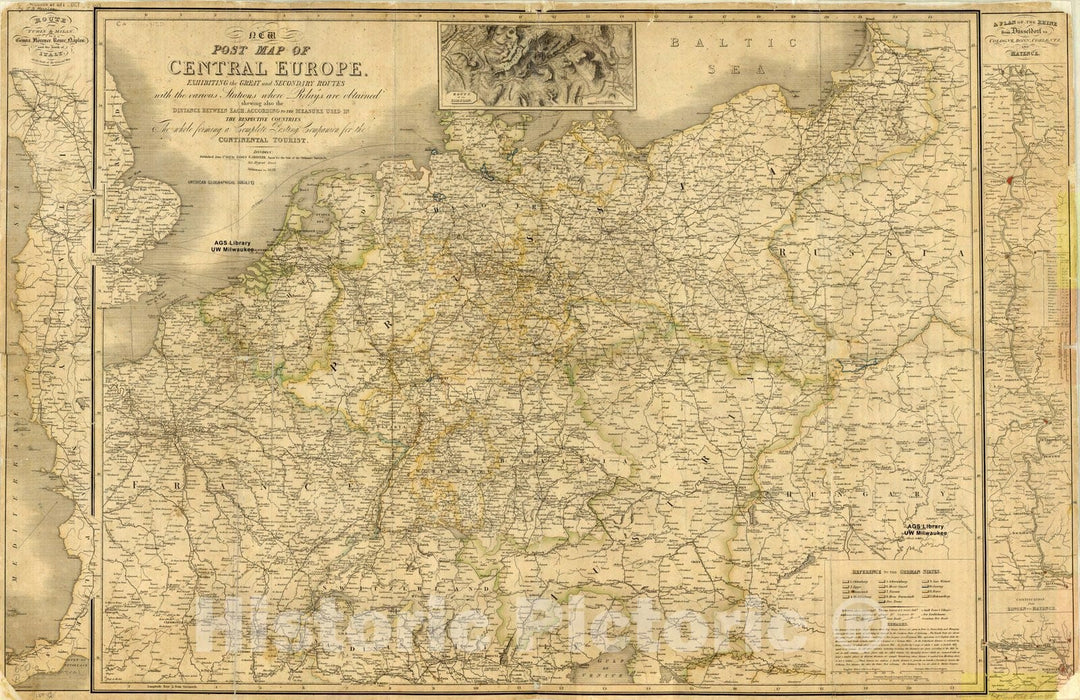 Map : Central Europe 1828, Antique Vintage Reproduction