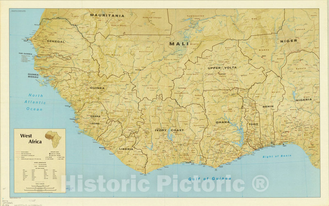 Map : West Africa 1983, West Africa, Antique Vintage Reproduction