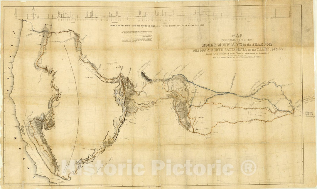 Map : Map of an exploring expedition to the Rocky Mountains in the year 1842 and to Oregon & north California in the years 1843-44