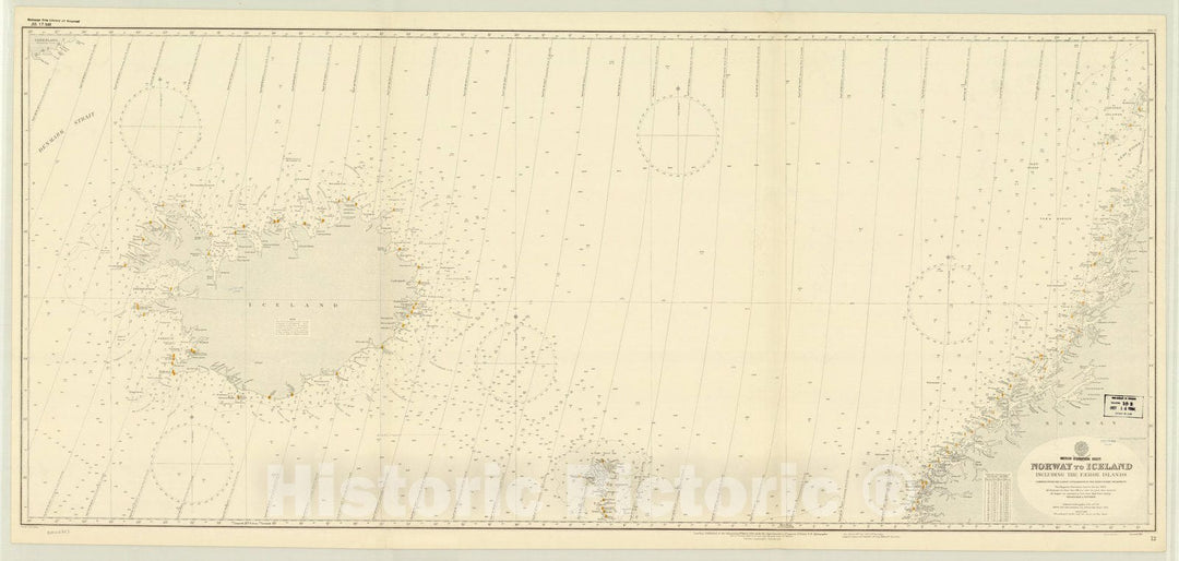 Map : Norway to Iceland including the Faeroe Islands 1937, Norway to Iceland including the Faeroe Islands , Antique Vintage Reproduction