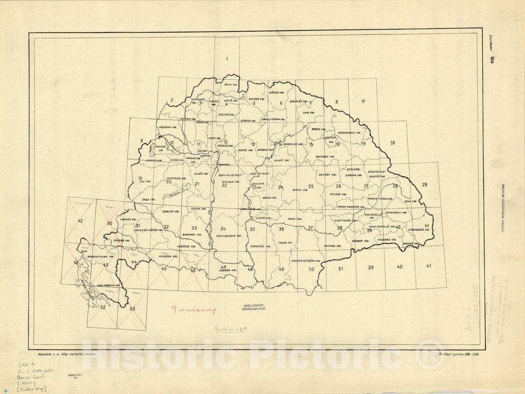 Historic Map : The Communes of Hungary showing the persons able to read and write 1918 44, Vintage Reproduction