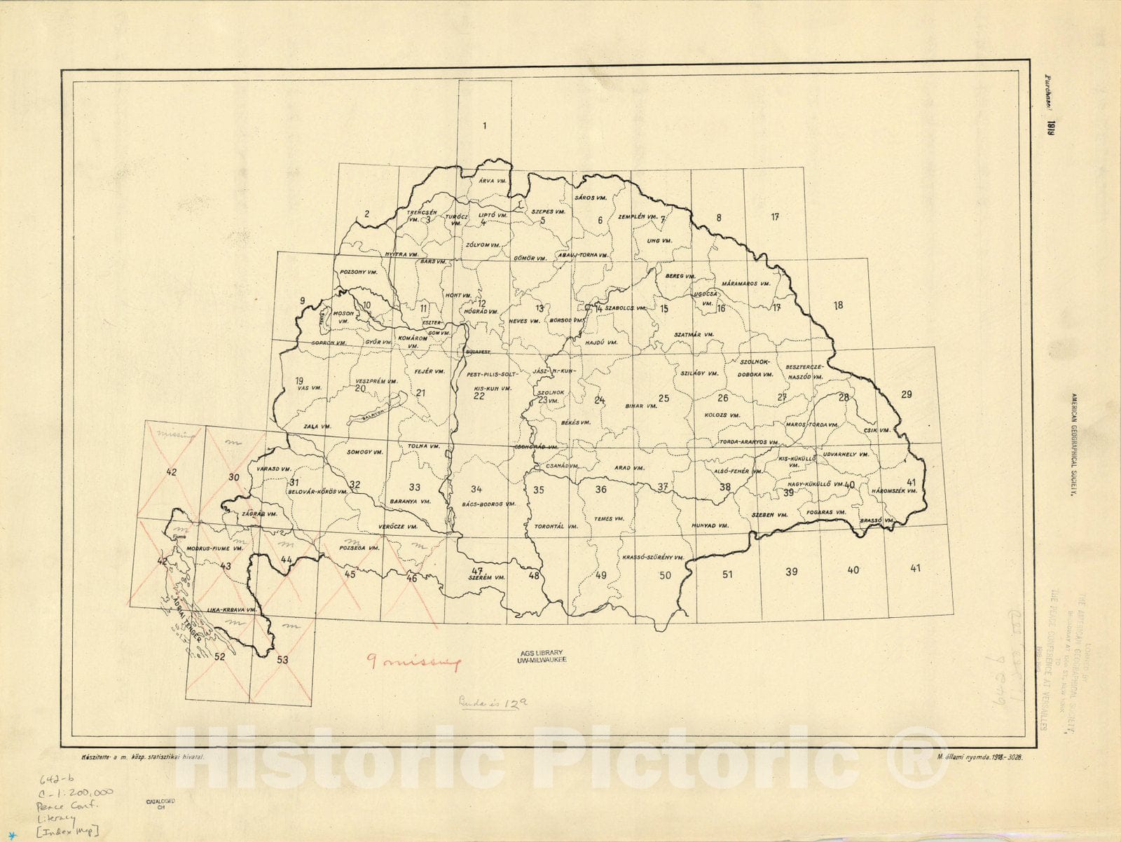 Historic Map : The Communes of Hungary showing the persons able to read and write 1918 44, Vintage Reproduction