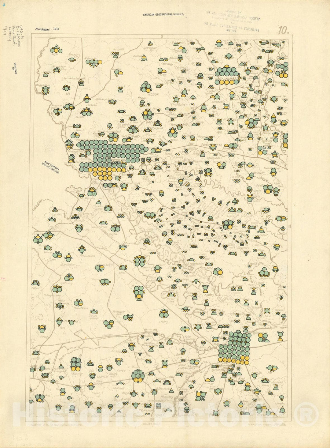 Historic Map : The Communes of Hungary showing the persons able to read and write 1918 43, Vintage Reproduction