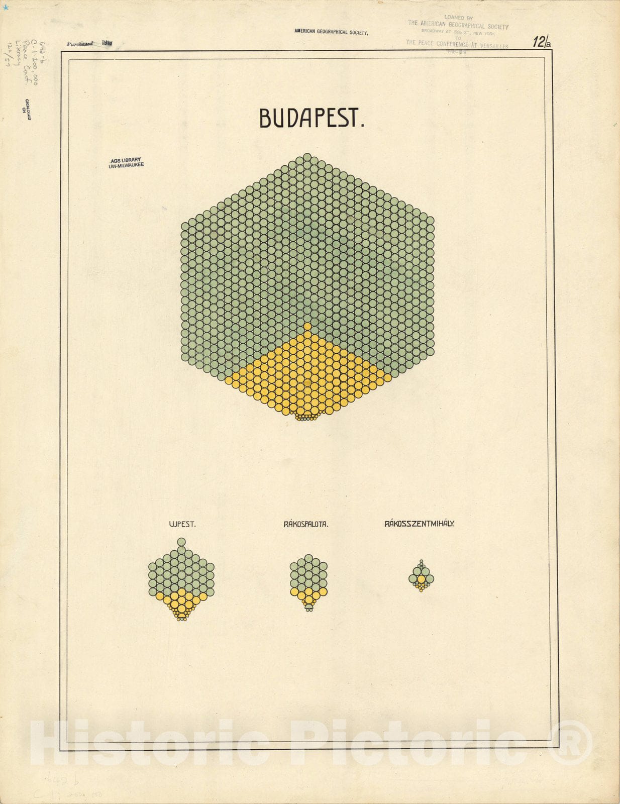 Map : The Communes of Hungary showing the persons able to read and write 1918 4, Antique Vintage Reproduction