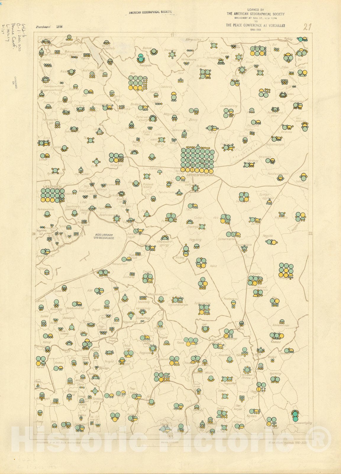 Historic Map : The Communes of Hungary showing the persons able to read and write 1918 14, Vintage Reproduction