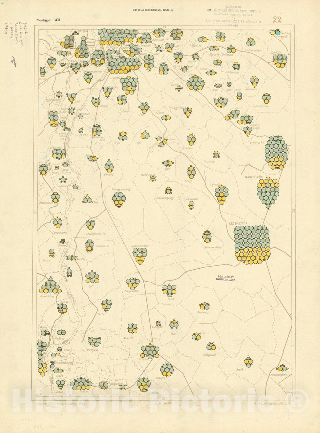 Historic Map : The Communes of Hungary showing the persons able to read and write 1918 15, Vintage Reproduction