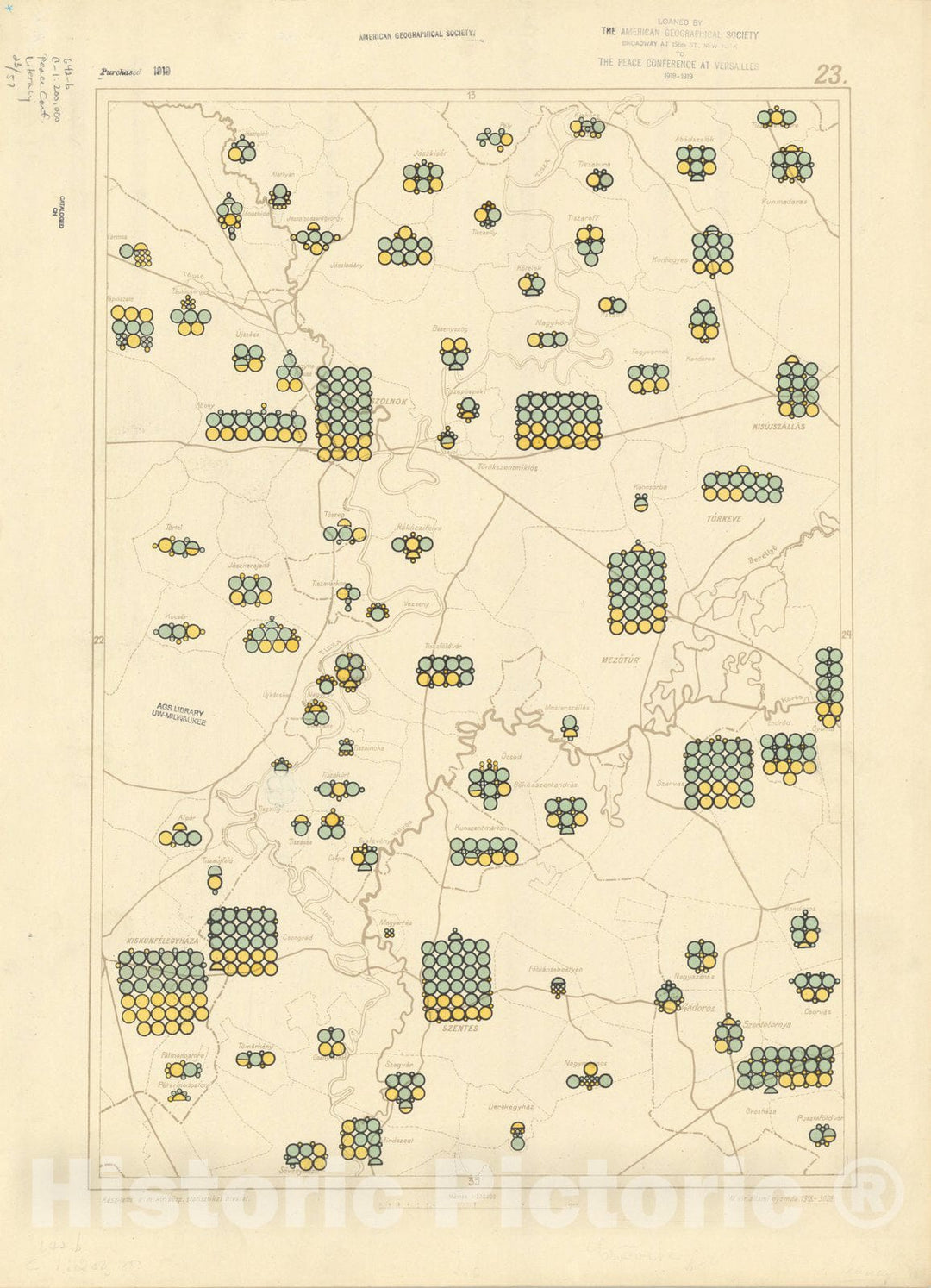 Historic Map : The Communes of Hungary showing the persons able to read and write 1918 16, Vintage Reproduction