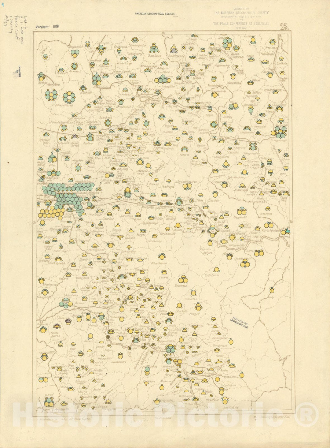 Historic Map : The Communes of Hungary showing the persons able to read and write 1918 17, Vintage Reproduction