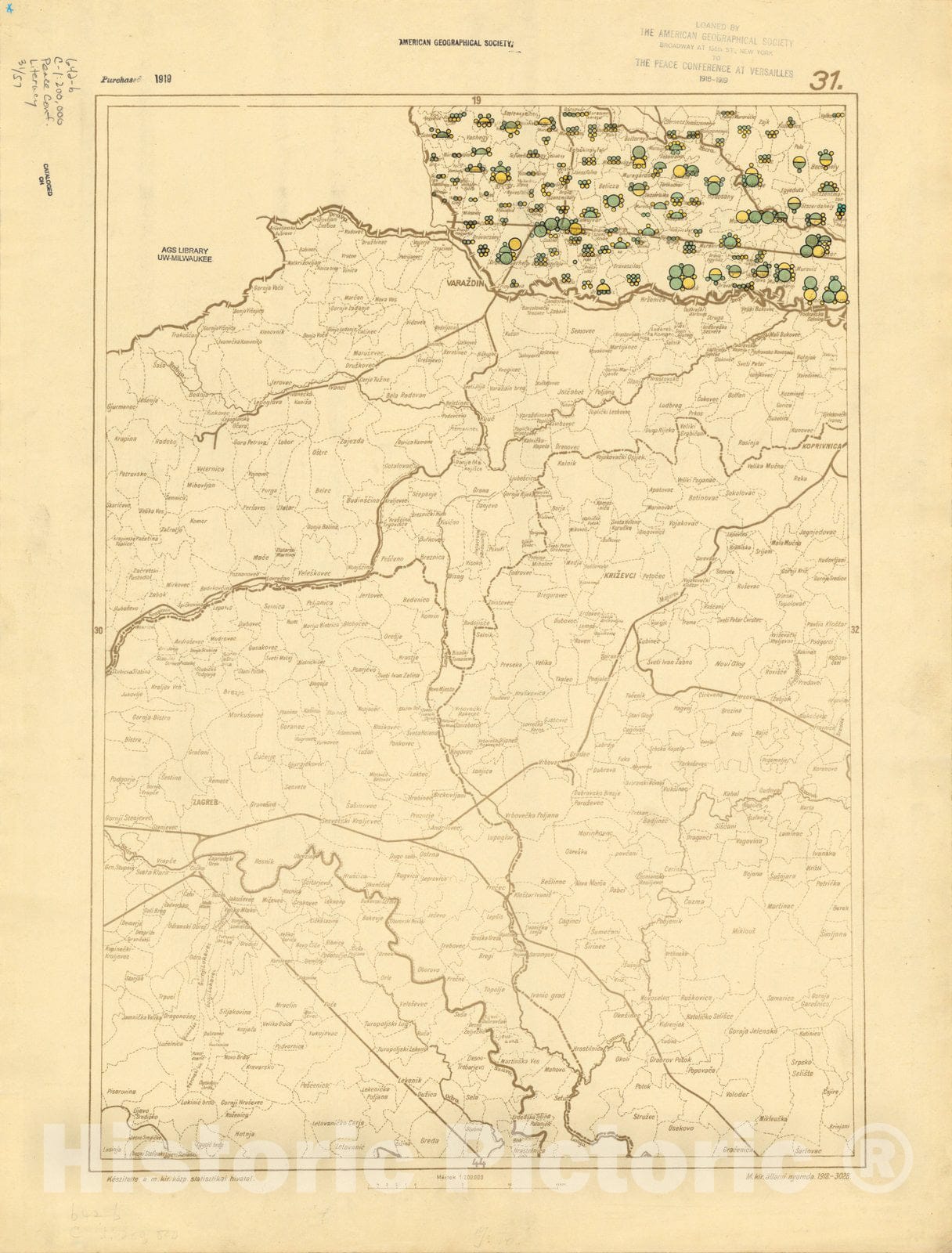 Historic Map : The Communes of Hungary showing the persons able to read and write 1918 22, Vintage Reproduction