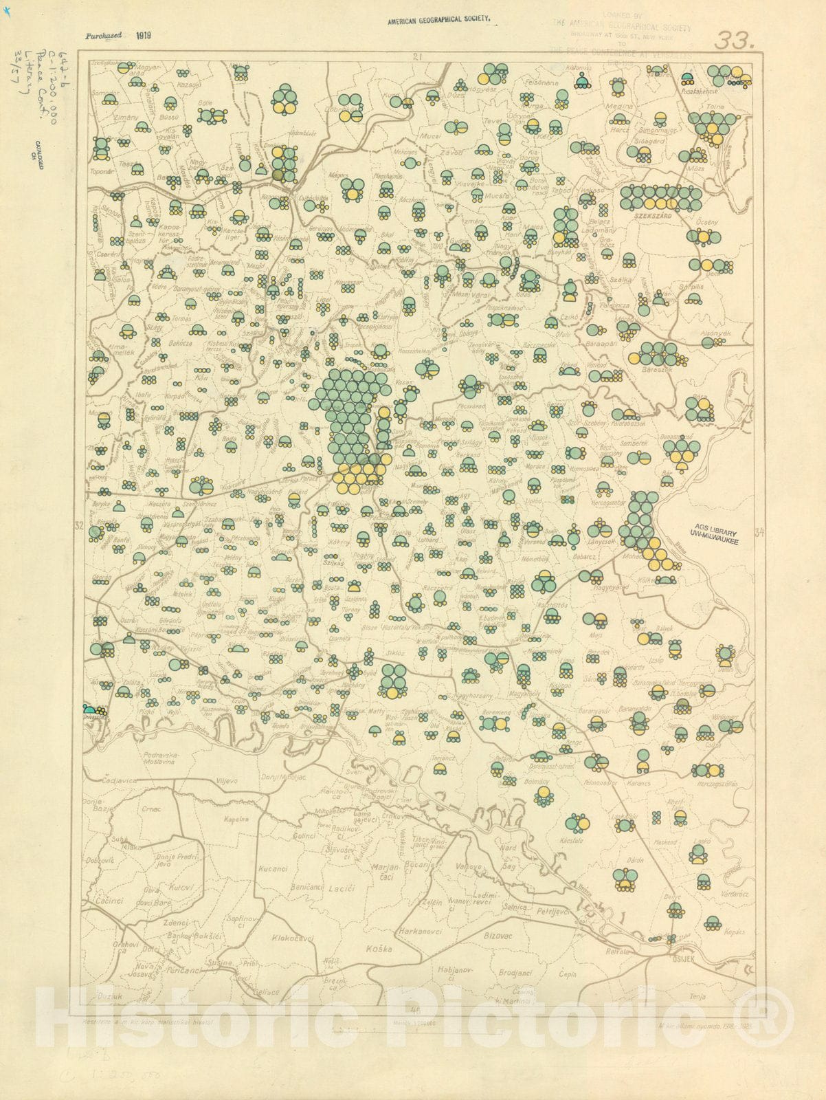 Historic Map : The Communes of Hungary showing the persons able to read and write 1918 25, Vintage Reproduction