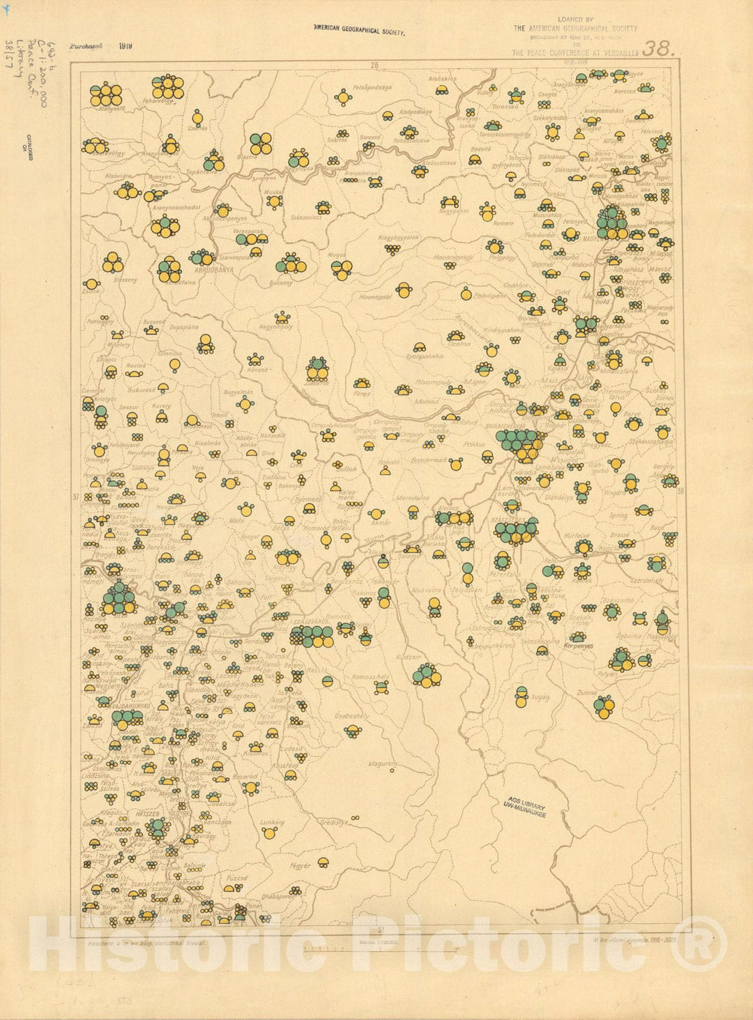 Historic Map : The Communes of Hungary showing the persons able to read and write 1918 30, Vintage Reproduction