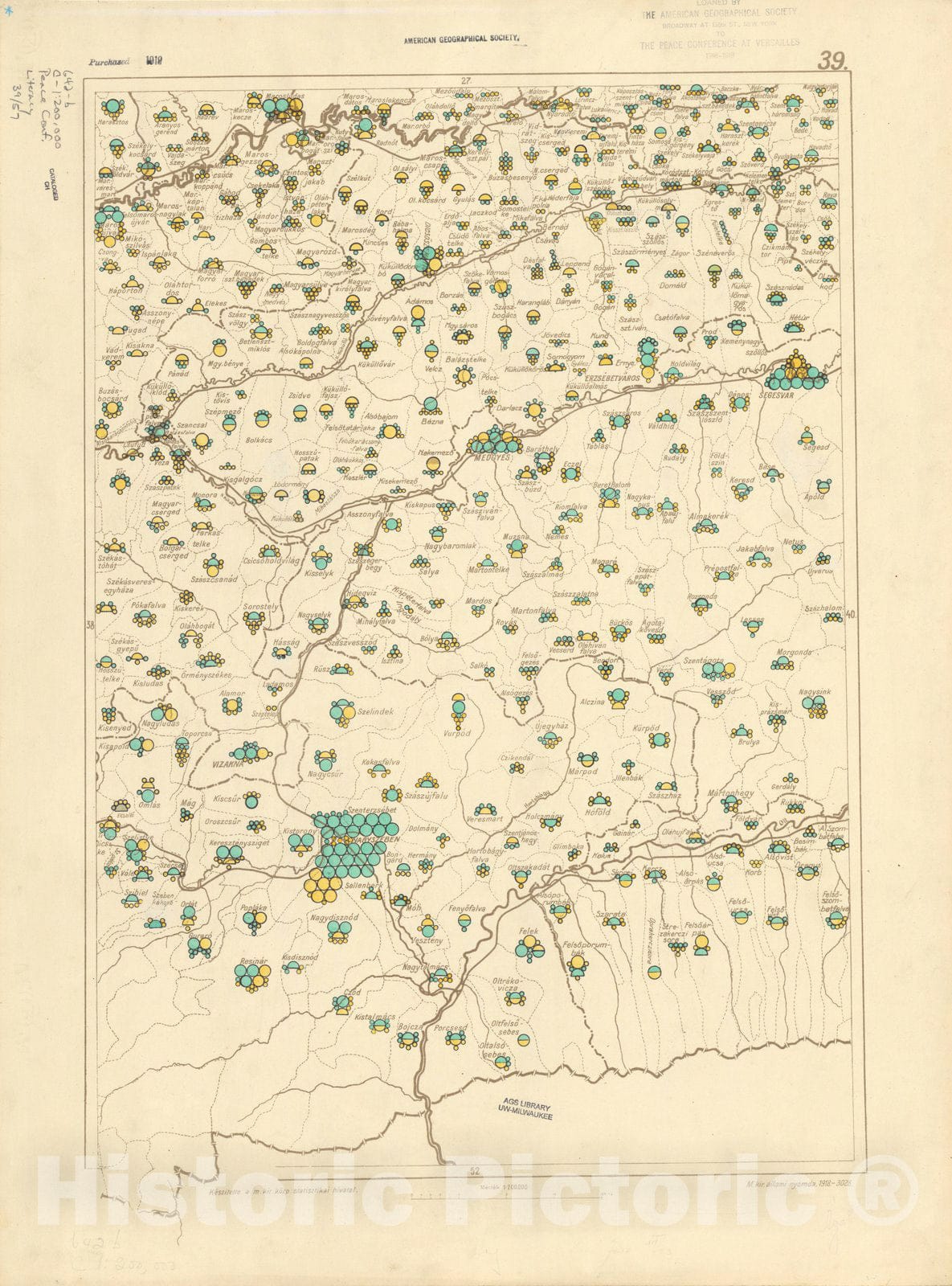 Historic Map : The Communes of Hungary showing the persons able to read and write 1918 31, Vintage Reproduction