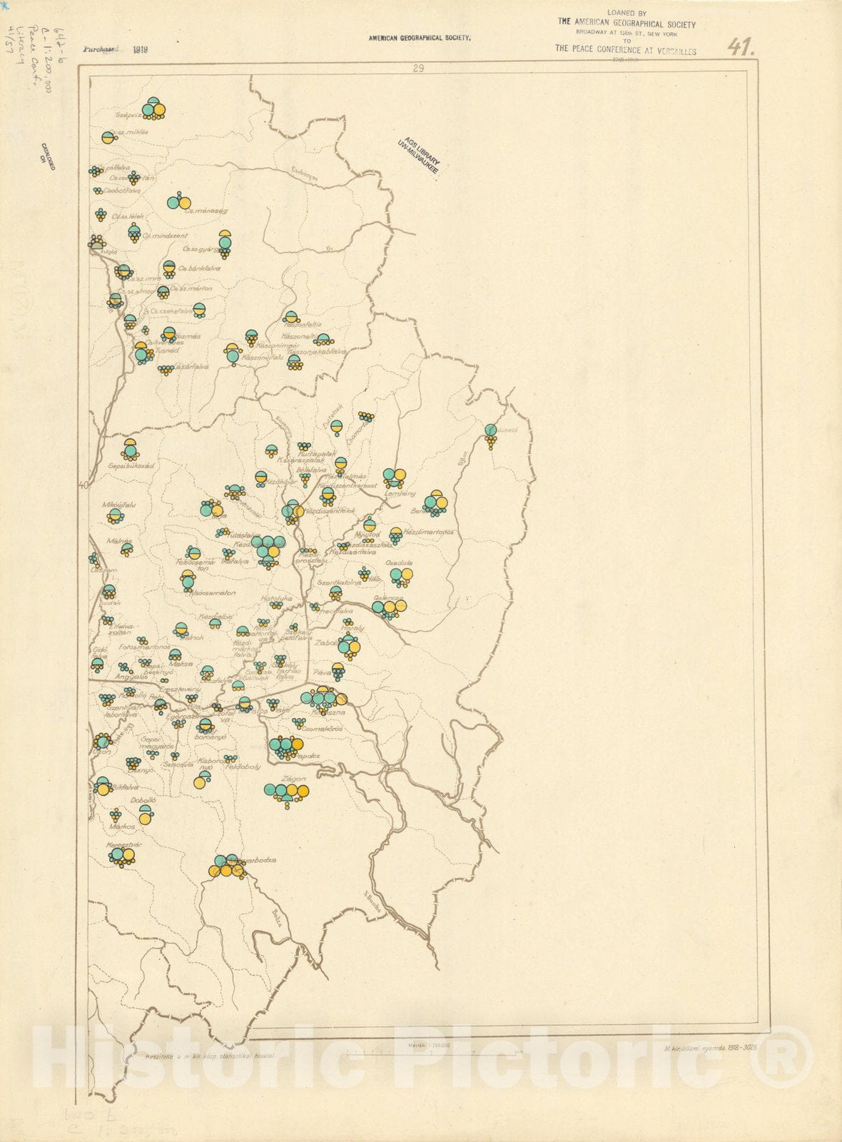 Historic Map : The Communes of Hungary showing the persons able to read and write 1918 33, Vintage Reproduction