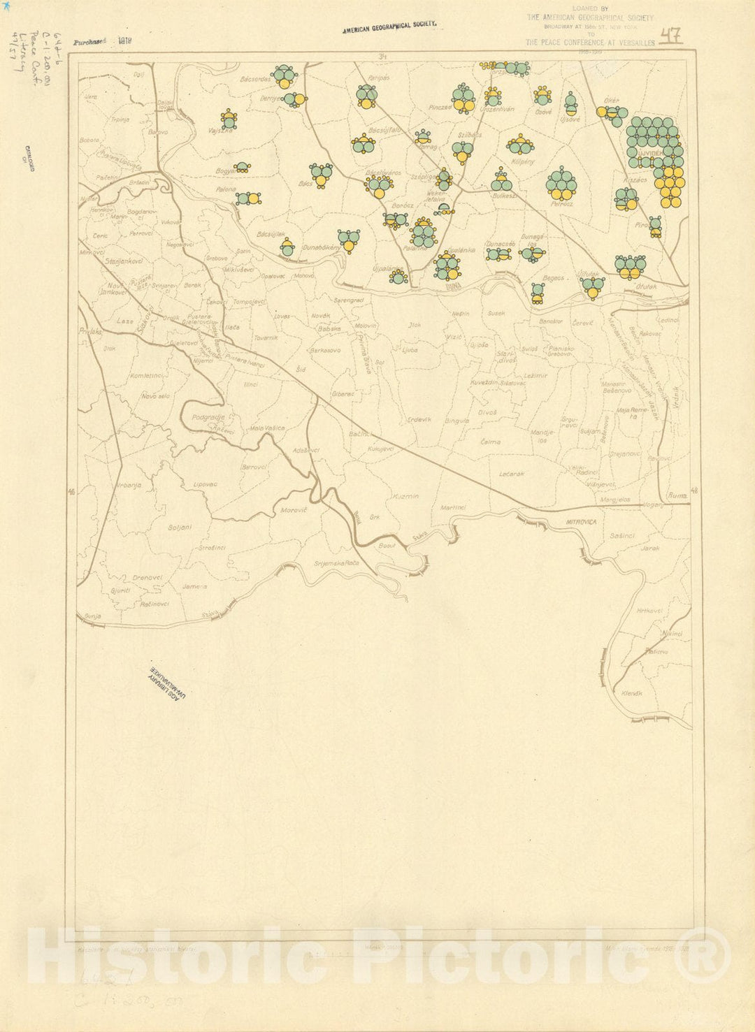 Historic Map : The Communes of Hungary showing the persons able to read and write 1918 35, Vintage Reproduction