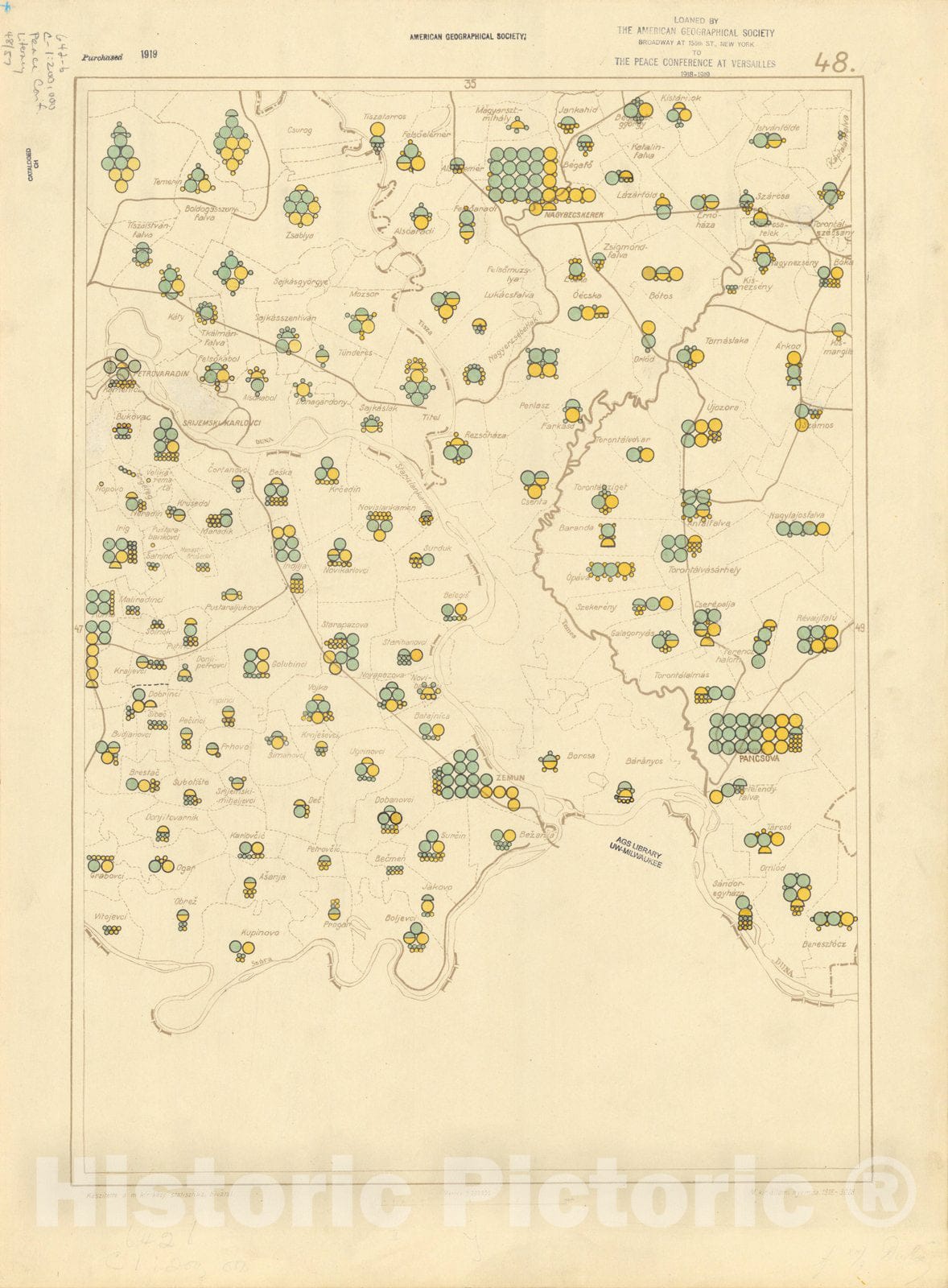 Historic Map : The Communes of Hungary showing the persons able to read and write 1918 36, Vintage Reproduction