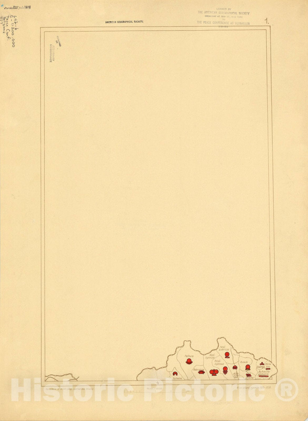 Historic Map : The Communes of Hungary showing the distribution of the religions 1918 1