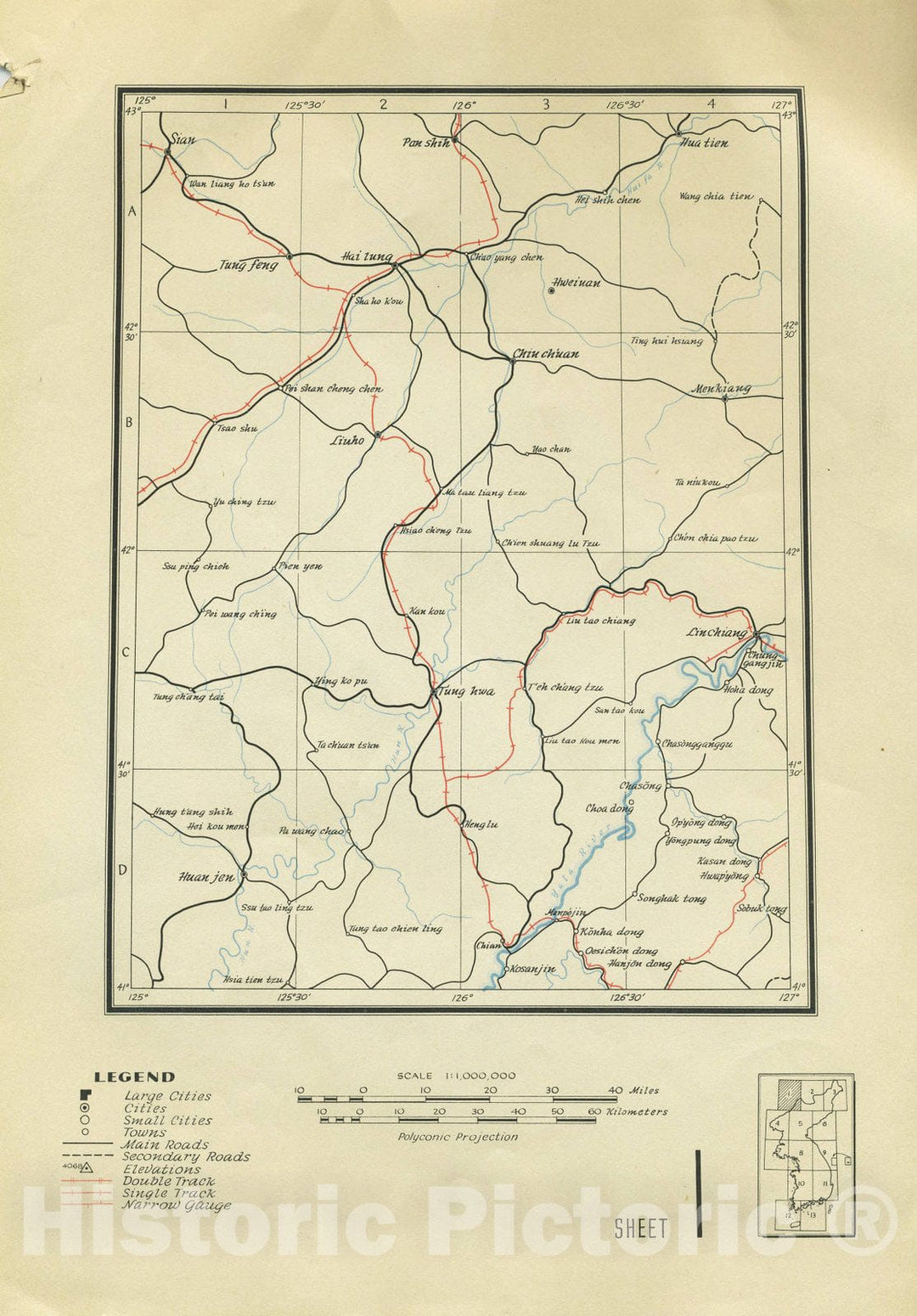 Map : Map of Korea 1945 9, Map of Korea, 1945 , Antique Vintage Reproduction