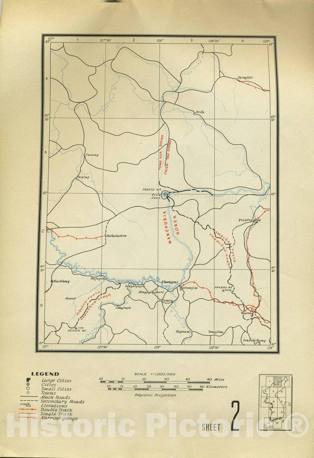 Map : Map of Korea 1945 10, Map of Korea, 1945 , Antique Vintage Reproduction